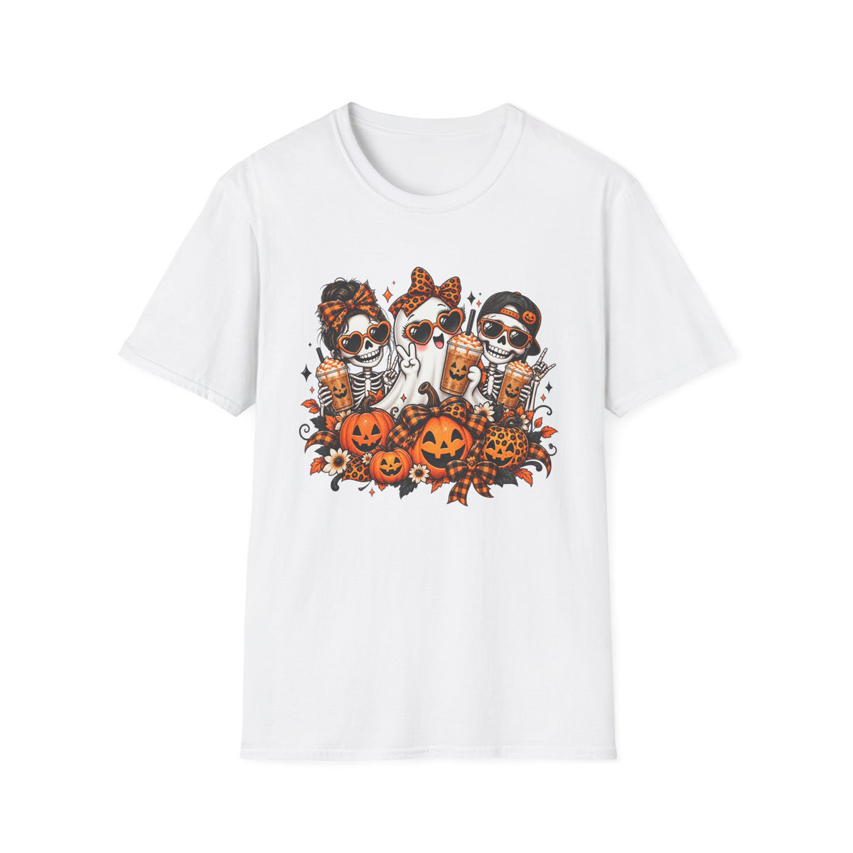 Halloween ghost and skeletons T-Shirt | Pumpkins, Candy, Spooky Costume Design