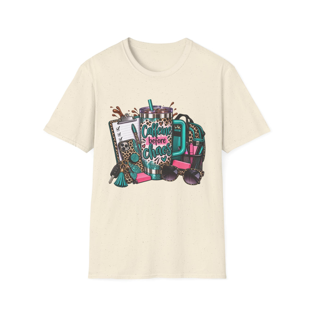 Coffee Before Chaos T-Shirt | Daily Essentials, Backpack, Sunglasses Graphic