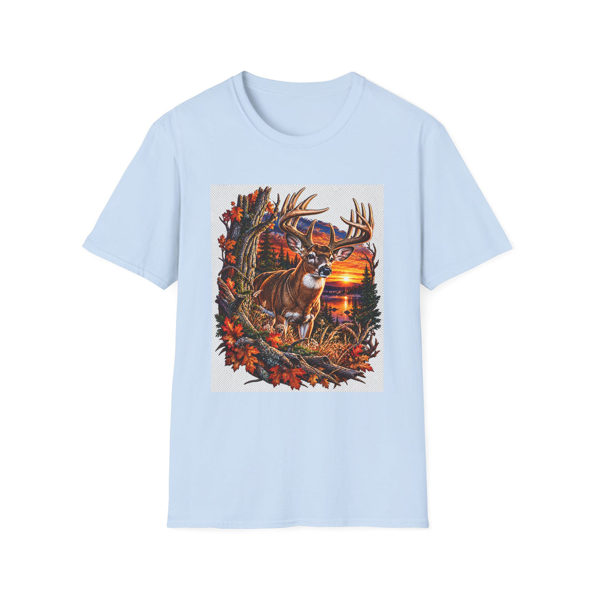 Deer Sunset T-Shirt — Autumn Hunting Scene Tee