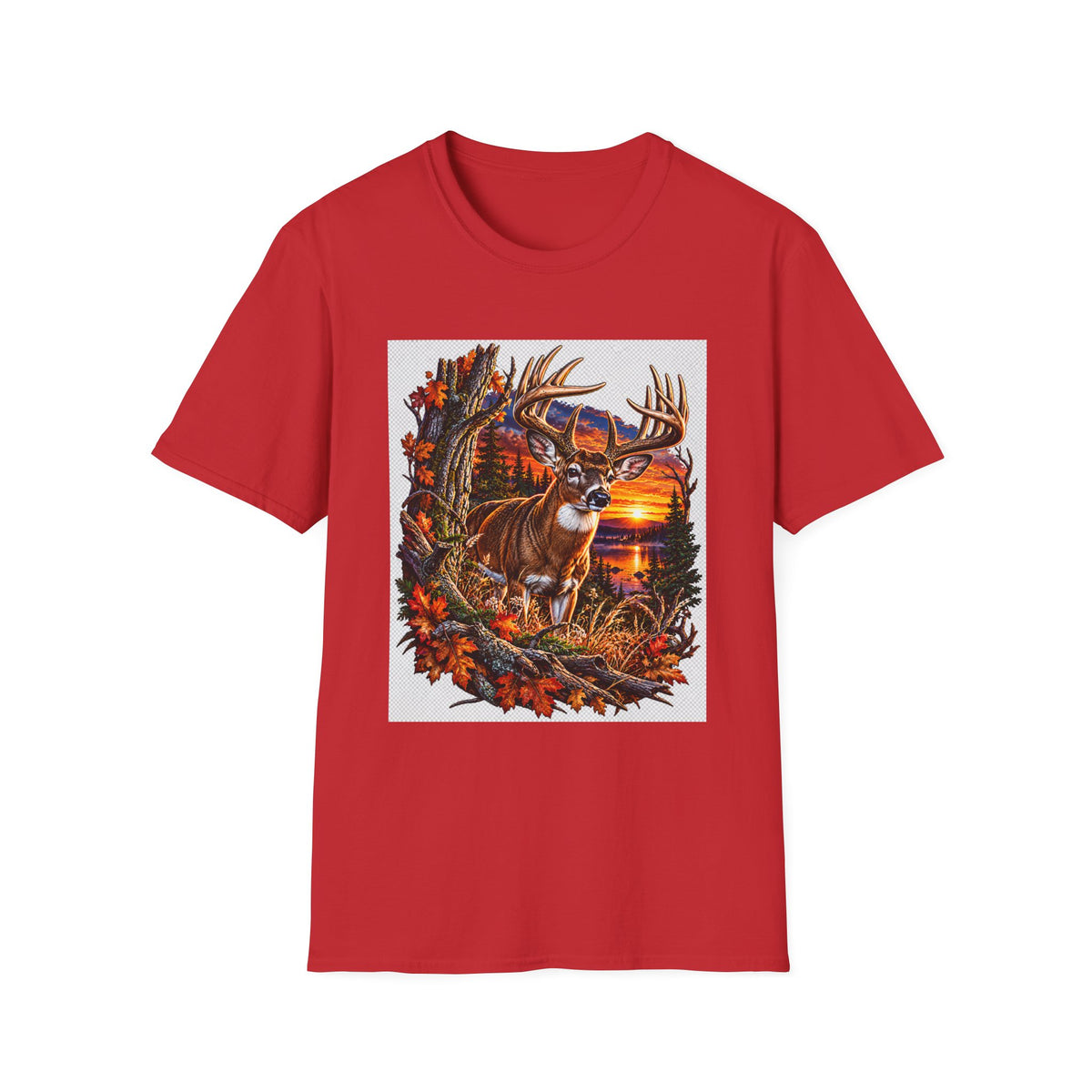 Deer Sunset T-Shirt — Autumn Hunting Scene Tee