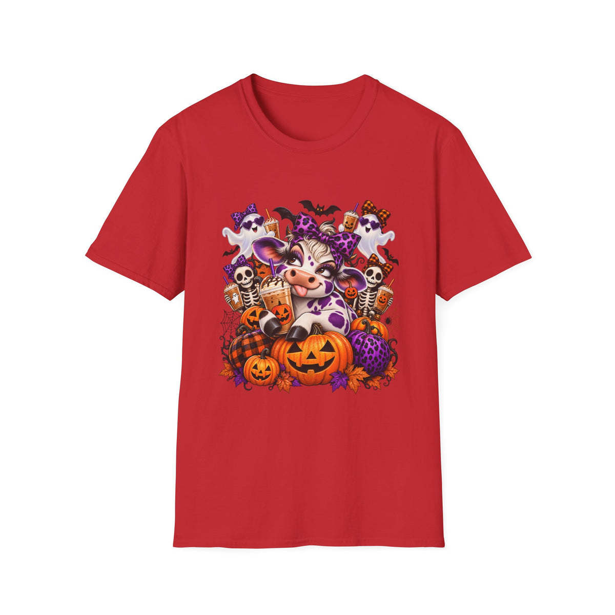 Sassy cow with Halloween Pumpkins T-Shirt | Spooky Cow Costume, Jack-o'-Lanterns