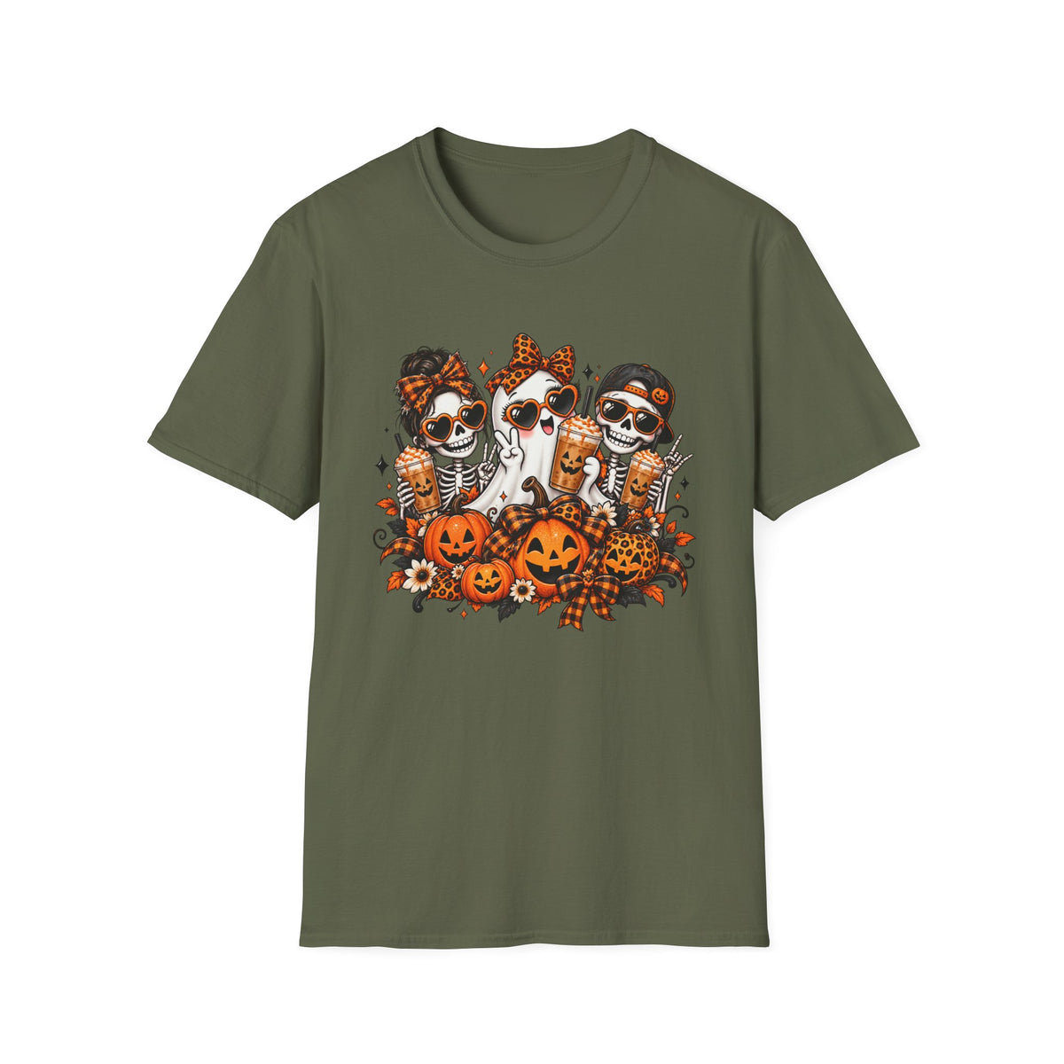 Halloween ghost and skeletons T-Shirt | Pumpkins, Candy, Spooky Costume Design
